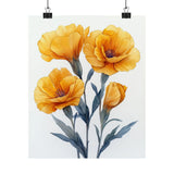 Boho Yellow Carnations Flower Art Print Poster, Minimalist Floral Wall Art 3 Carnation