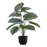 24 In Artificial Calathea Plant with Black Pot for Indoor Table Decor Green Plant