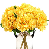 Kimura's Cabin 6pcs Yellow Fake Hydrangea Flower Artificial Silk Hydrangeas B... Hydrangea