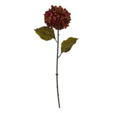 Nearly Natural 22" Fall Hydrangea Artificial Flower (Set of 6) in Red Hydrangea