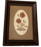 Vintage Pressed Dried Flower Art/Picture Framed Signed by Artist Western PA Dried Flower