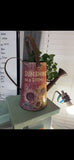 Rustic Watering Can Flower Arrangement Holder Sunflower Farmhouse Home Decor Red Sunflower