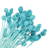 60 Pcs 16 Inch Dried Flowers for Vase Mini Pine Ball Flowers Blue(Stem) Dried Flower