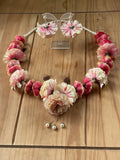 Pink _Hydrangea Flower Garlands necklace,wedding,bridal/Birthday,mehndi,handmade Hydrangea