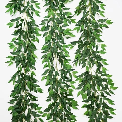 3 Strands Artificial Italian Ruscus Vines 78" Silk Italian Ruscus Greenery 1 Green Plant