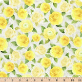Lemon Bouquet Lemon Floral Leaves Cream CD2457  Fabric Half Yard Continuous Cuts Flowering Plants