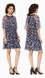 Kate Spade New York Purple Black Hydrangea Silk Mini Dress, Size XS Hydrangea