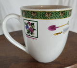 Royal Norfolk Rnf11a Mug Green Band with Ivy Leaves Orchid Magnolia Hydrangea Hydrangea