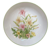 Shafford Jade Lily Bowl Soup Pasta Porcelain 7 1/2 Inch Floral Lily