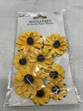 49 & Market  NIP handmade paper flowers 8 pcs amber sunflowers Sunflower
