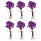 6 Pcs Mini Dried Flower Bouquet Baby's Breath Boho DIY Gift Rose Purple Dried Flower