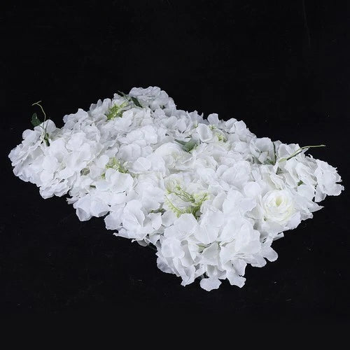 12Pcs Artificial Flower Wall White Rose Hydrangea Panel Wedding Floral Mat Hydrangea