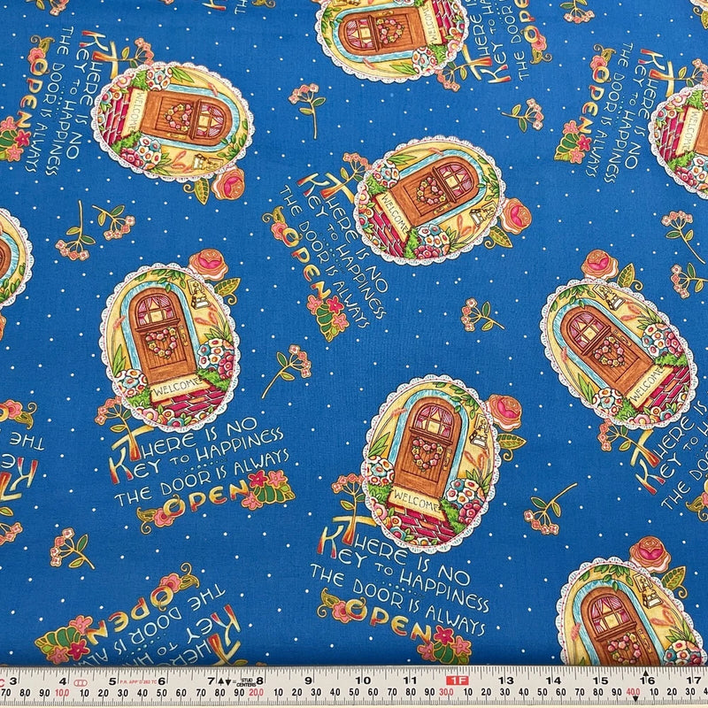 Mary Engelbreit 2014 Cranston The Door Is Always Open Cotton by the HALF YARD Flowering Plants