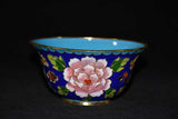 Purple Copper Tire Cloisonn ƒ Silk Peony Flower Bowl Peony