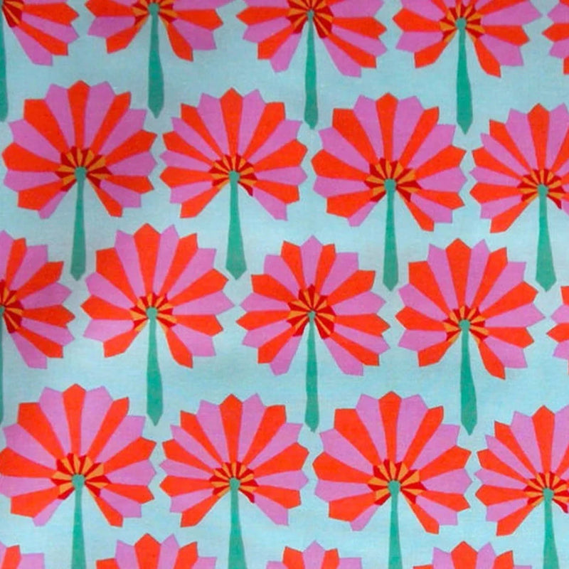 KAFFE FASSETT PALM FAN AQUA 1/2 yard  GP114 original  issue  2 available Flowering Plants