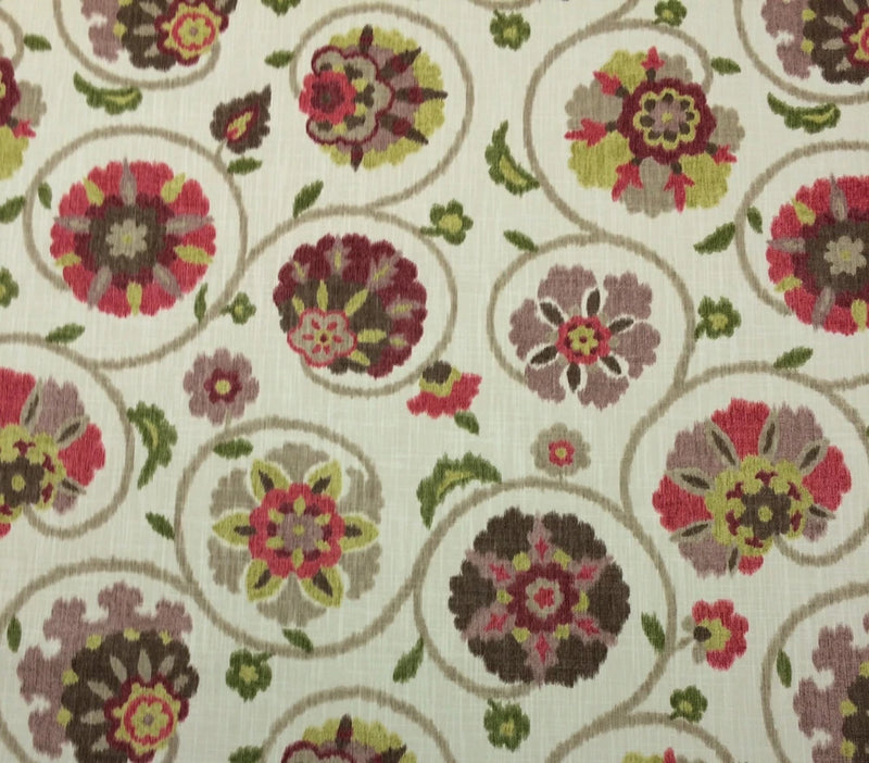 P KAUFMANN PAMIR CITRUS SUZANI PINK FLORAL VINE MULTIUSE FABRIC BY YARD 54"W Flowering Plants