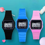 F 91W Classic Digital Resin Strap Watch Stopwatch Chronograph Sport Unisex Men Roses