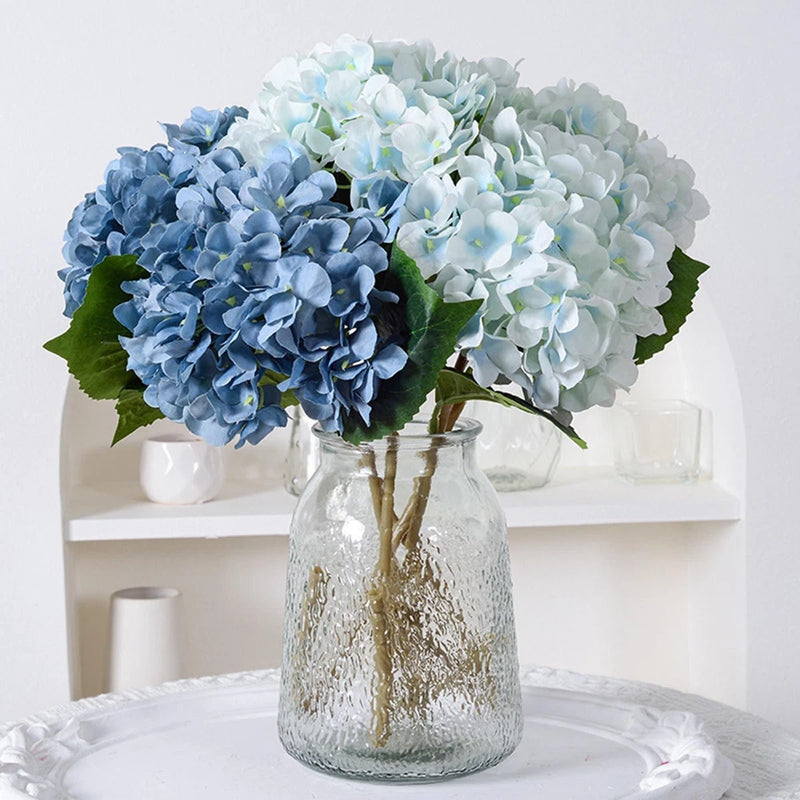 45cm Artificial Hydrangeas Flower Versatile with Stem for Bedrooms Blue Hydrangea
