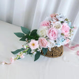 Wedding Bouquet for Bride Bridesmaids Romantic Silk Roses Artificial Flowers Bouquet