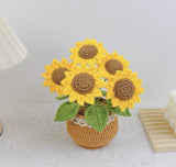 Handmade Crochet Sunflower, Handmade Kintting Flower Sunflower