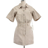 Citizens of Humanity NWT Lucie Denim Mini Dress Size S in Pampas Grass (Beige) Pampas Grass