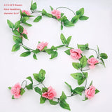 Artificial rose vines, green leaves, party decorations, Christmas decorations Green Plant