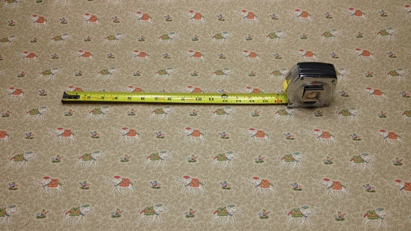 P KAUFMANN ELEPHANT FLORAL BEIGE PILLOW DRAPERY NURSERY FABRIC BY THE YARD 55" Flowering Plants