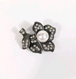 Flower Faux Pearl Rhinestone Lily Brooch Lily