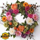 Spring Wreath 22 Inch Front Door Hydrangea Peony Floral Indoor Outdoor Decor Hydrangea