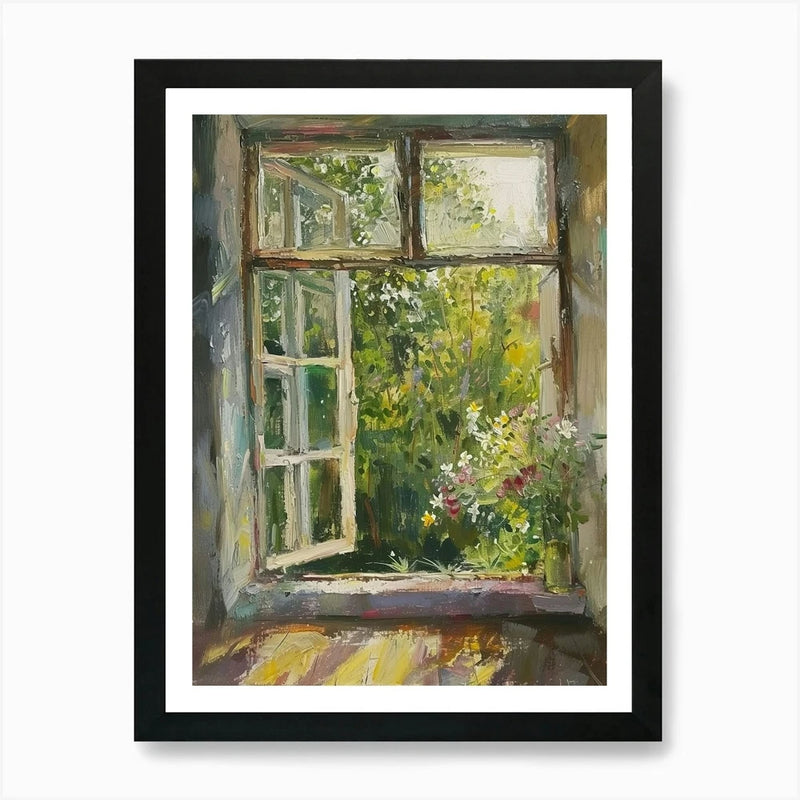Lily Flowers On A Cottage Window 3  Framed Wall Art Poster Canvas Print Picture Lily