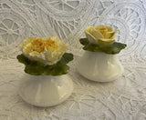 VTG Aynsley Fine English China Dainty Yellow ROSE/CARNATION-S&P Shakers W/Box Carnation