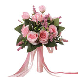Pink Artificial holding Flowers Bouquet Rose For Wedding Artificial Flowers Bouquet