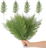 80 Pcs Christmas Faux Cedar Fir Stems Forest Holiday Cottagecore Decor D8 E2 Green Plant