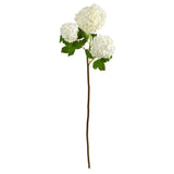 Nearly Natural 2384-S2-WW 33 in. Snowball Hydrangea Artificial Flower - Set of 2 Hydrangea