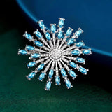 Blue/Purple Crystal Rhinestone Sunflower Flower Brooch Pin Sunflower