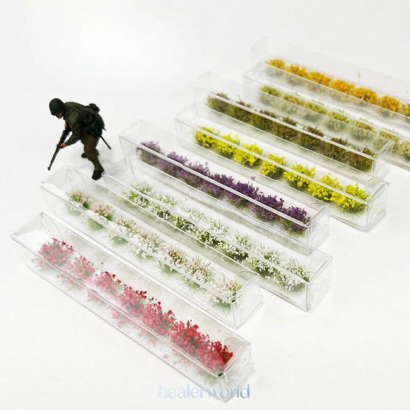 5PC HO/OO Scale Flower Clusters Model Miniatures Multicolor Landscape Plants Flowering Plants
