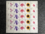 (2023) Full Sheet UK GB Stamps MNH Flowers SWEET PEA IRIS LILY SUNFLOWER FUCHSIA Sunflower