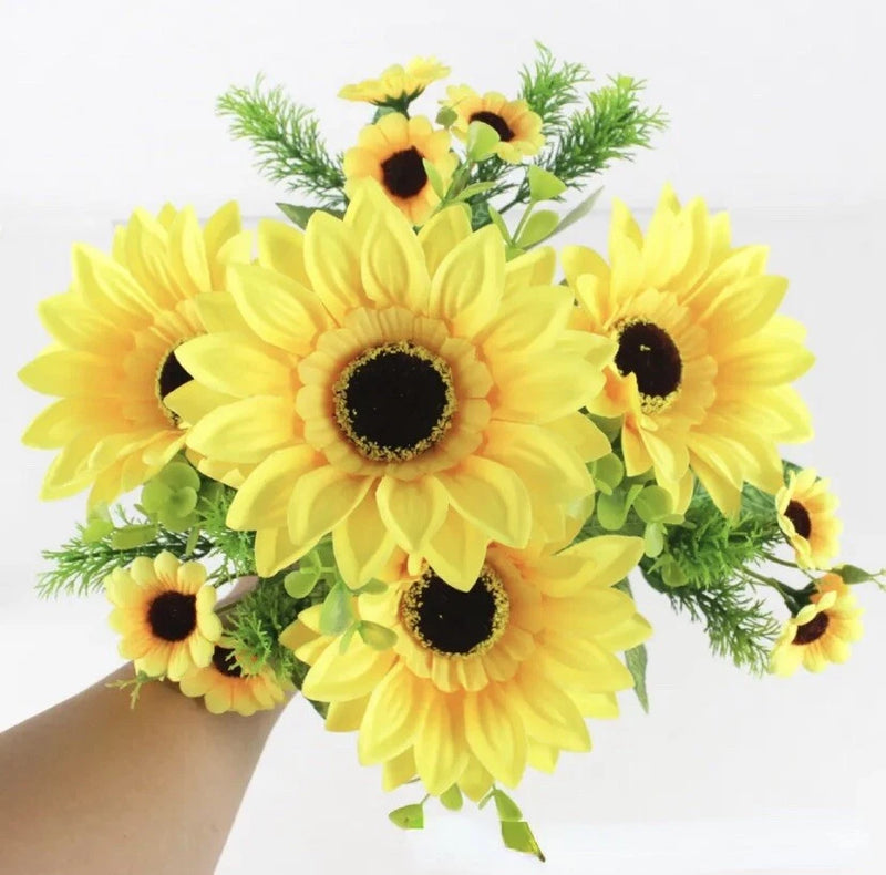 1 beautiful sunflower bouquet silk flower high quality artificial flower home Sunflower