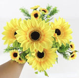 1 beautiful sunflower bouquet silk flower high quality artificial flower home Sunflower