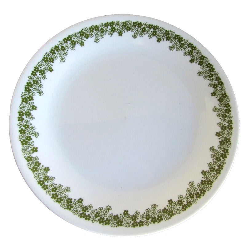 5 Corelle CRAZY DAISY Green Flowered SPRING BLOSSOM 8.5" Luncheon Plate 1970's Daisies