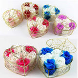 Heart Scented Petal Rose Soap Flower Wedding Decoration Gift Box Valentines Day Roses