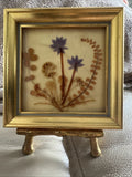Dried Flowers Hand Applied Antique Gold Foil Framed West Germany Dried Flower