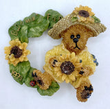 E6-1912 VINTAGE BROOCH SILVER PIN 2" SUNFLOWER FLOWER BEAR Sunflower