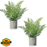 FAVOWREATH 2 Pack Small Artificial Plants Potted, Farmhouse Decor Green Plant