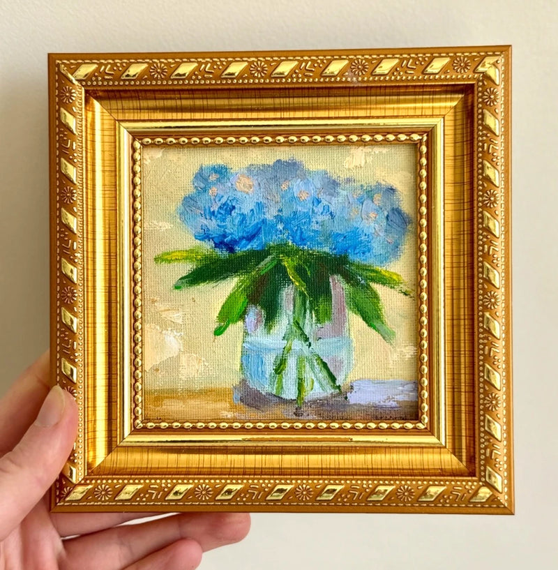 Framed Hydrangea Oil Painting Original Flowers Canvas floral wall art decor Hydrangea
