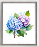 Floral Art Print, Hydrangea Floral Wall Art Print, Botanical Wall Art Decor #474 Hydrangea