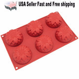 6 Cavity Flower Silicone DIY Handmade Soap Mold Sunflower US Seller Sunflower