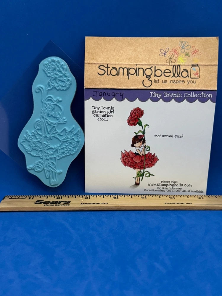 Stampingbella Rubber Stamp Set Tiny Townie Collection ÒCarnationÓ eb501 Carnation