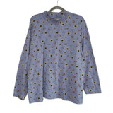 VTG Sunflower All Over Oversized Mock Neck Shirt Nature Vintage Art Flower Sunflower