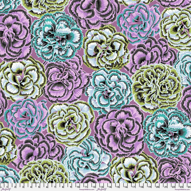 Picotee Carnations, Contrast - Kaffe Fassett Collective Quilt Fabric 100% Cotton Carnation